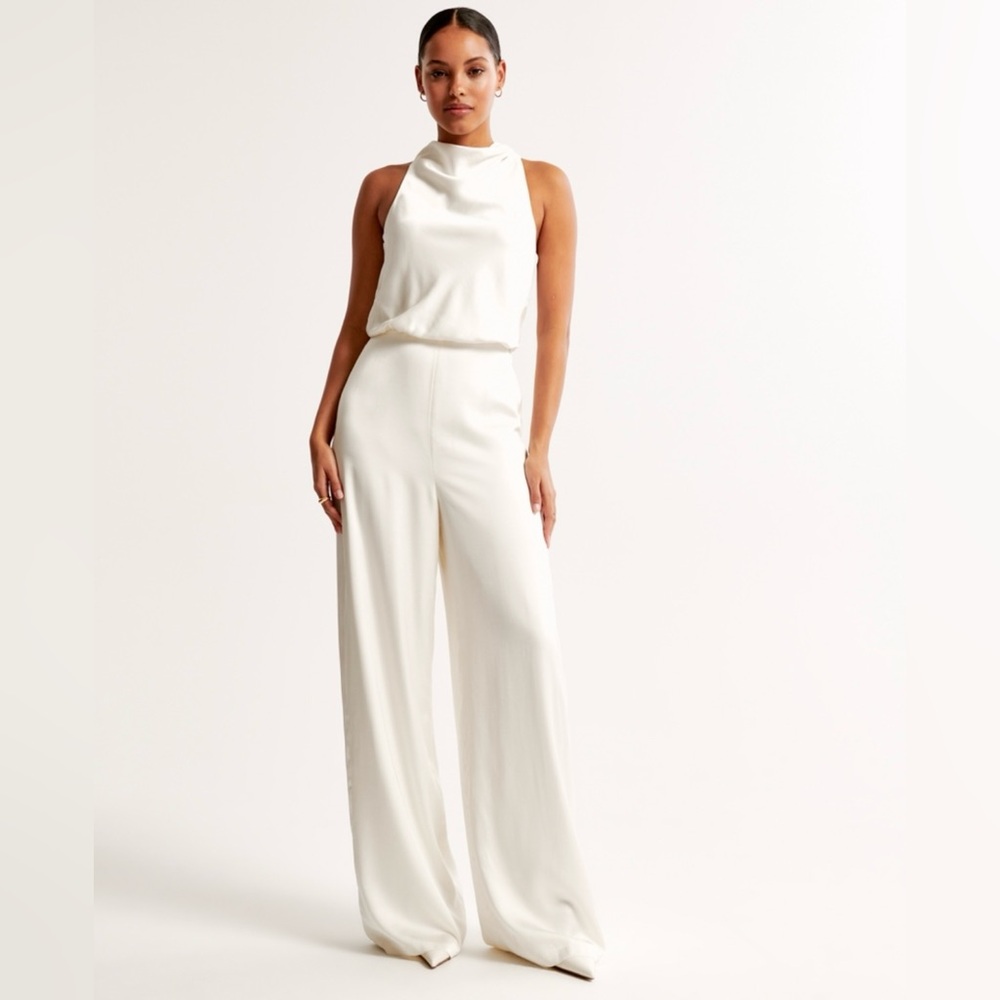 Abercrombie High Neck Draped Jumpsuit Petite XXS